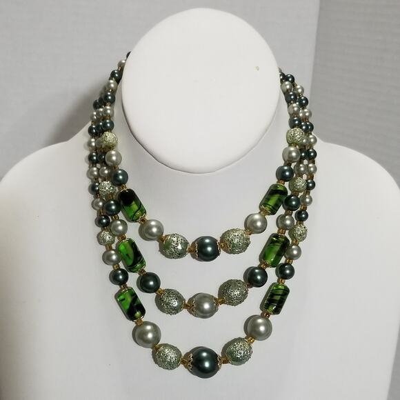 Japan three strand necklace 12" shortest layer - Picture 2 of 9